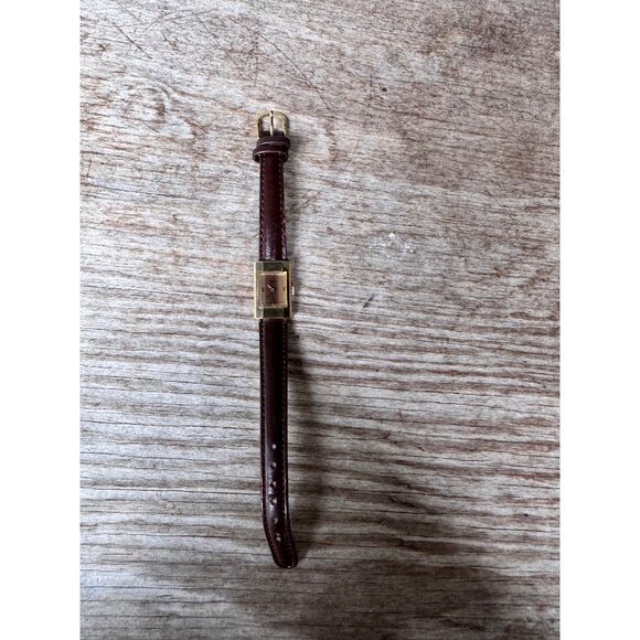 Vintage Seiko Quartz Rectangular Ladies Watch Brown Leather Strap Runs New Batte - Picture 2 of 8